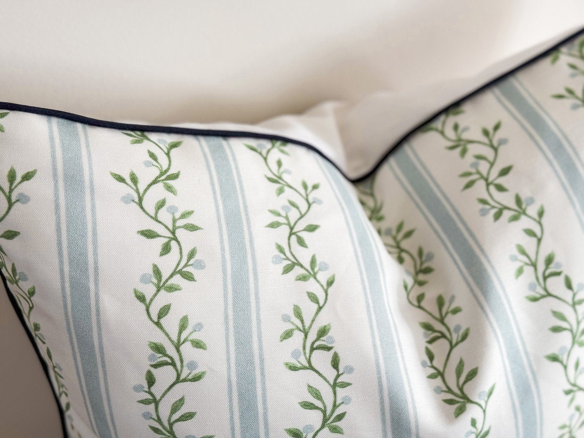 Danika Herrick Libby Floral Stripe Floral Pillow Cover Top
