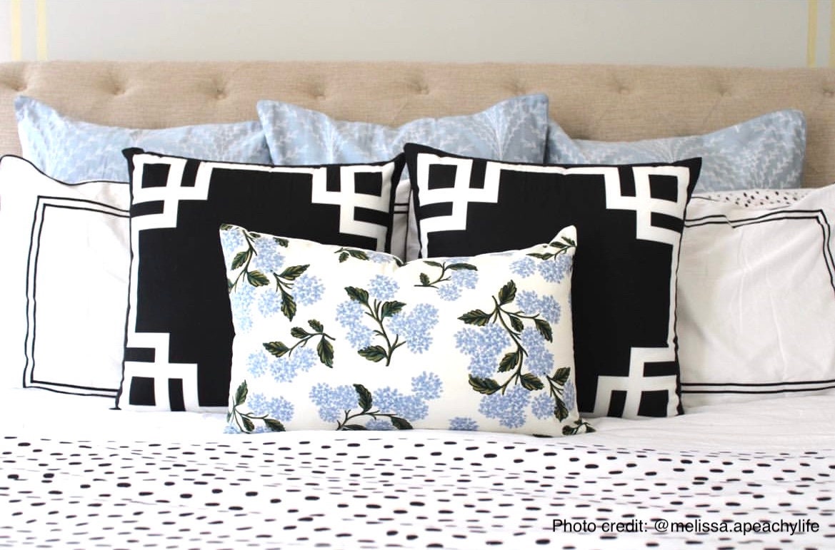 Rifle Paper Co. Hydrangea Floral Pillow Cover in White Designs