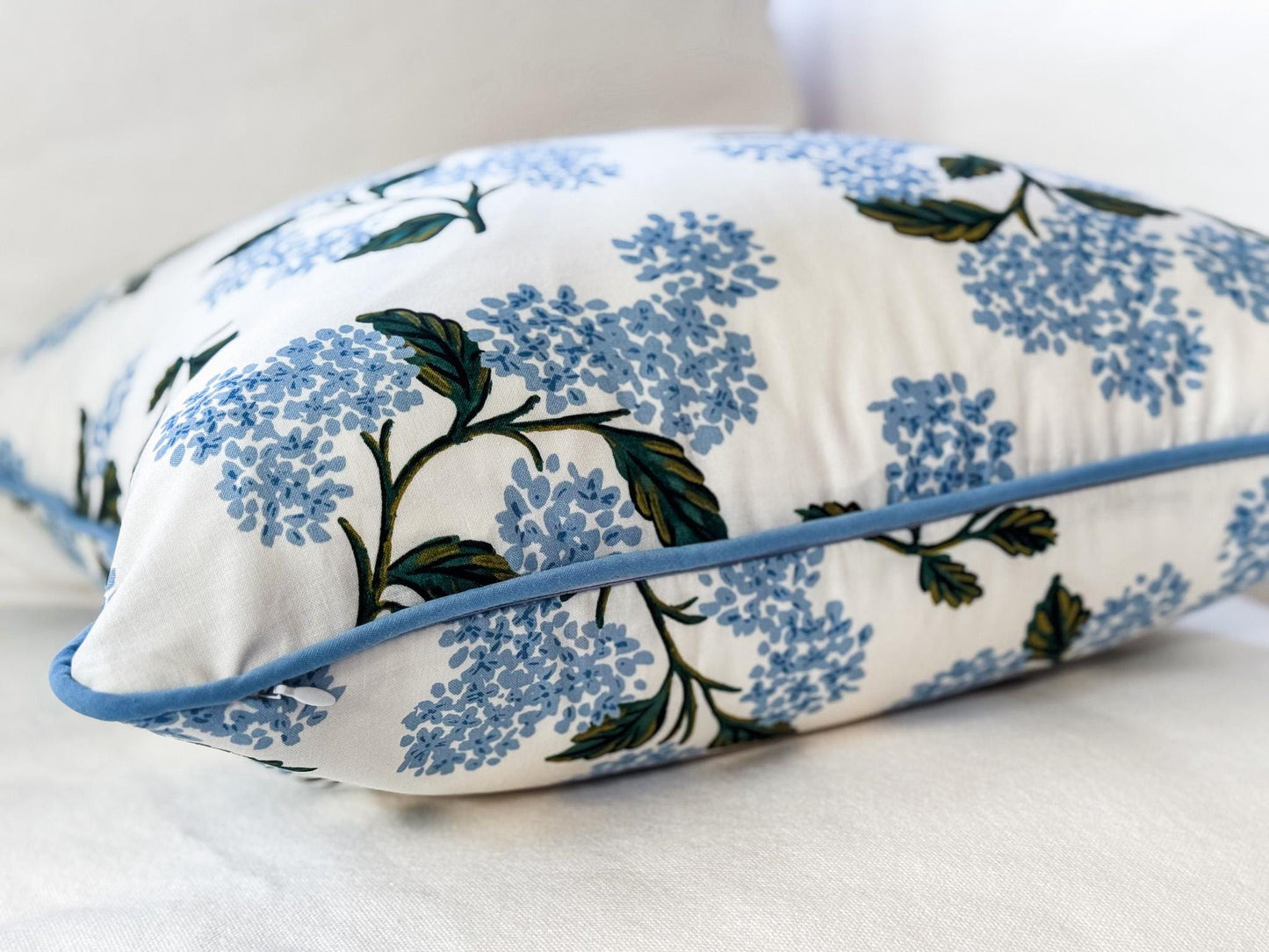 Rifle Paper Co. Hydrangea Floral Pillow Cover in White Side