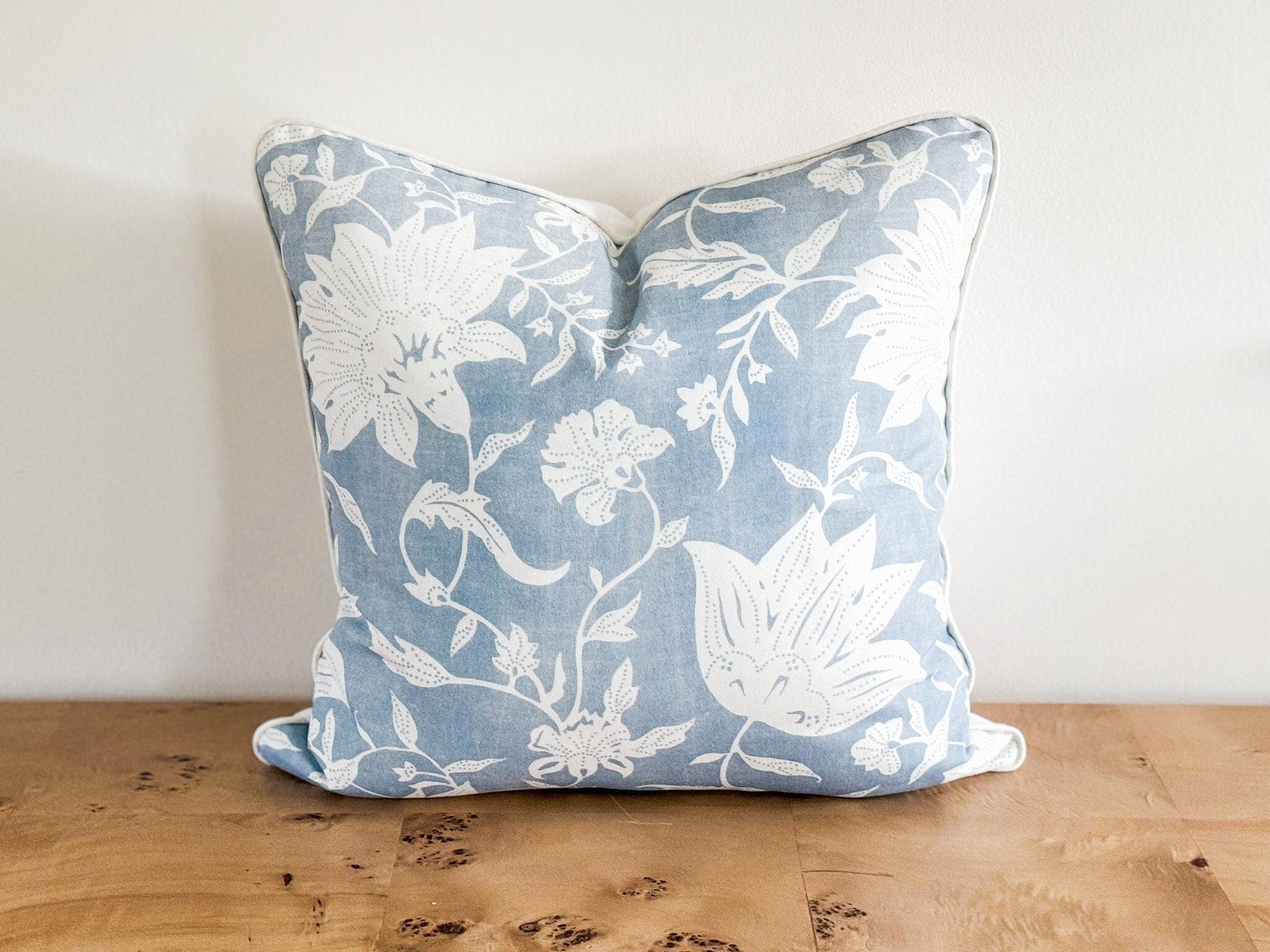Serena & Lily Blue Deauville Floral Indoor Outdoor Pillow Cover