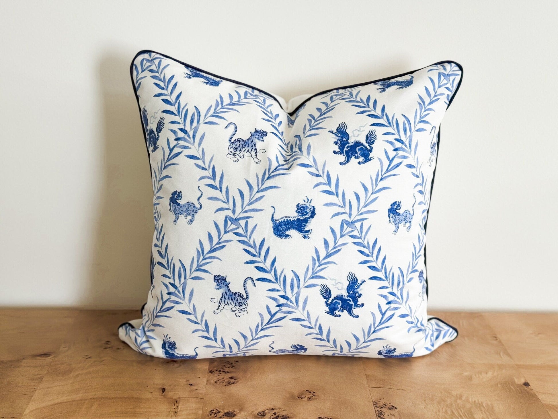 Danika Herrick Little Blue Beasties Pillow Cover