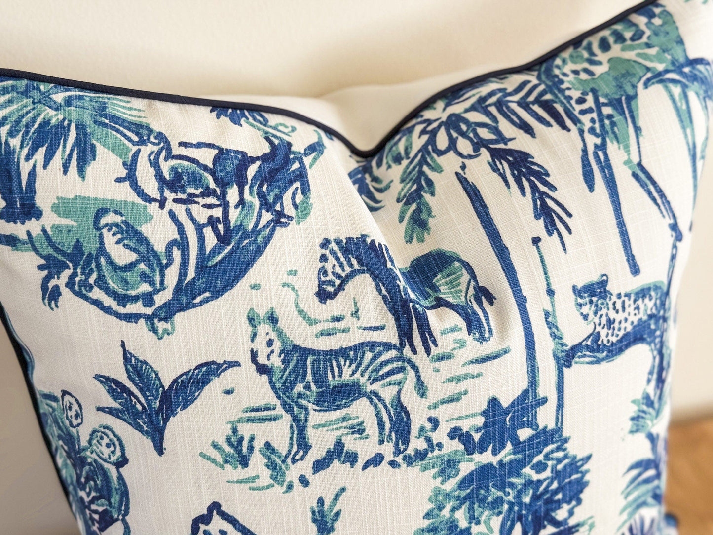 Blue Jungle Animal Print