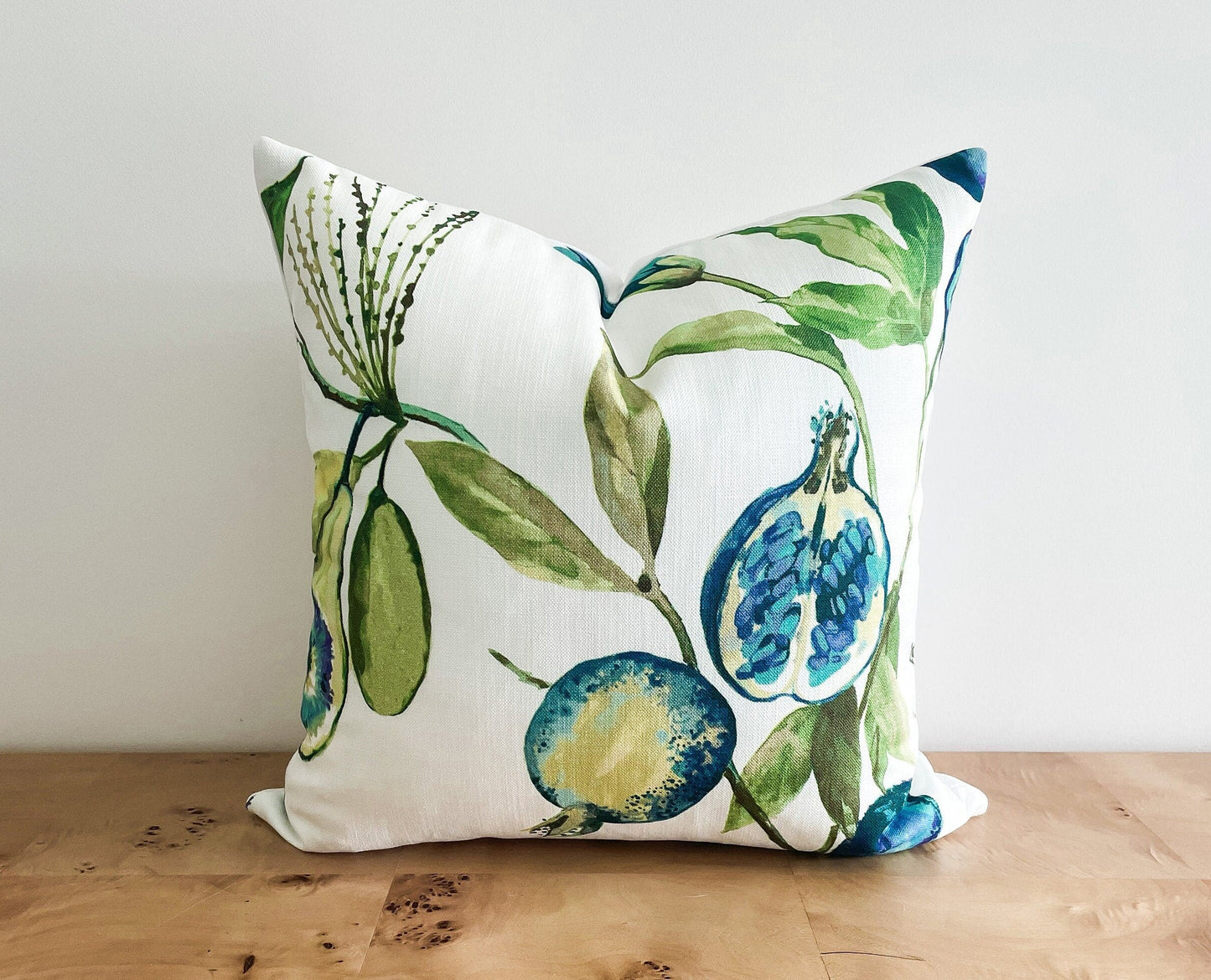 Ballard Designs Alana Blue Tropical Pillow Cover - Grandmillennial Decor