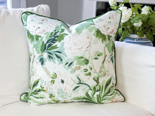 Whitney English British Enigma Green Floral Pillow