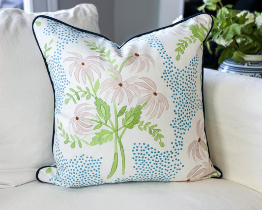 Danika Herrick Pearl's Bouquet Floral Pillow Cover - Coastal Grandmillenial Decor