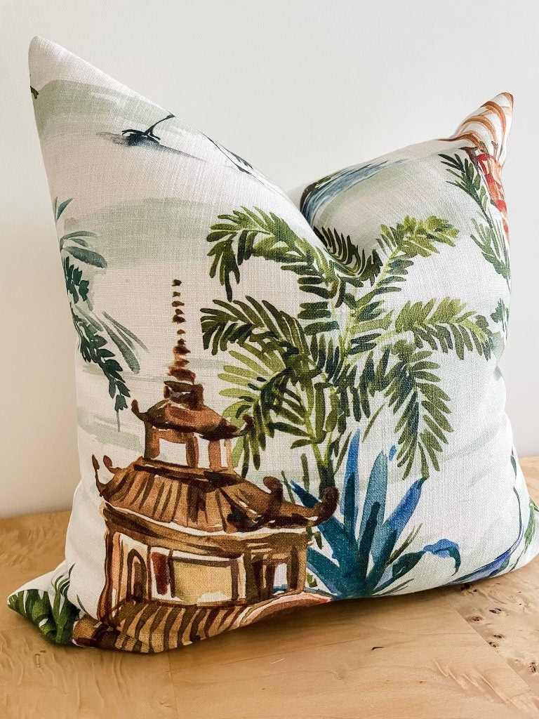 Emperor Palm Pagoda Pillow Cover Side