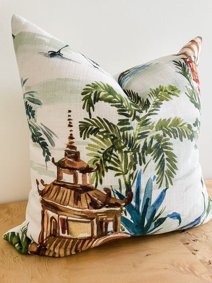 Emperor Palm Pagoda Pillow Cover Side