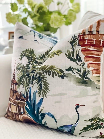 Emperor Palm Pagoda Pillow Cover Right Side