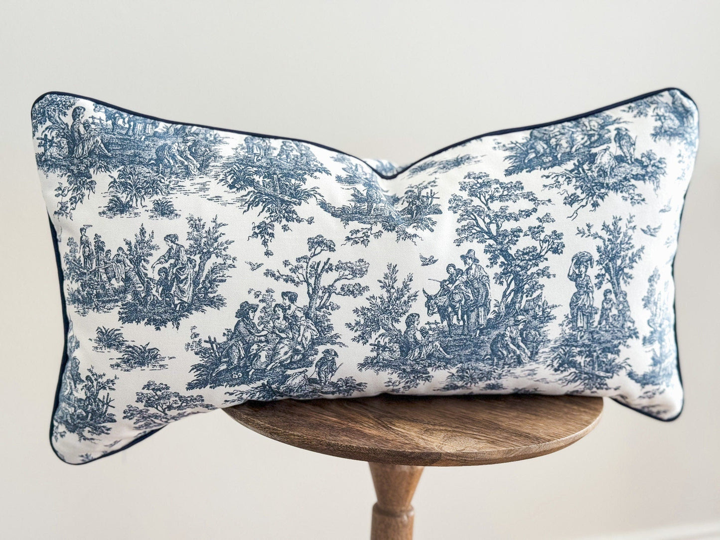 Navy Toile De Jouy Pillow Cover - Farmhouse Decor