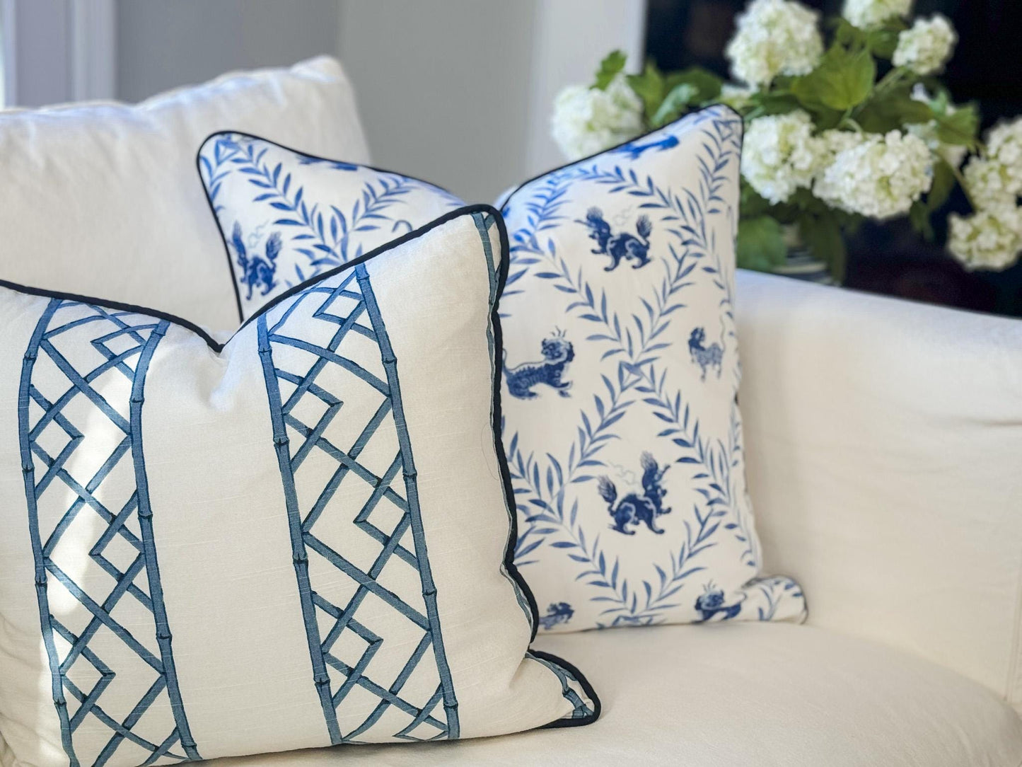 Danika Herrick Little Blue Beasties Pillow Cover two Pillow