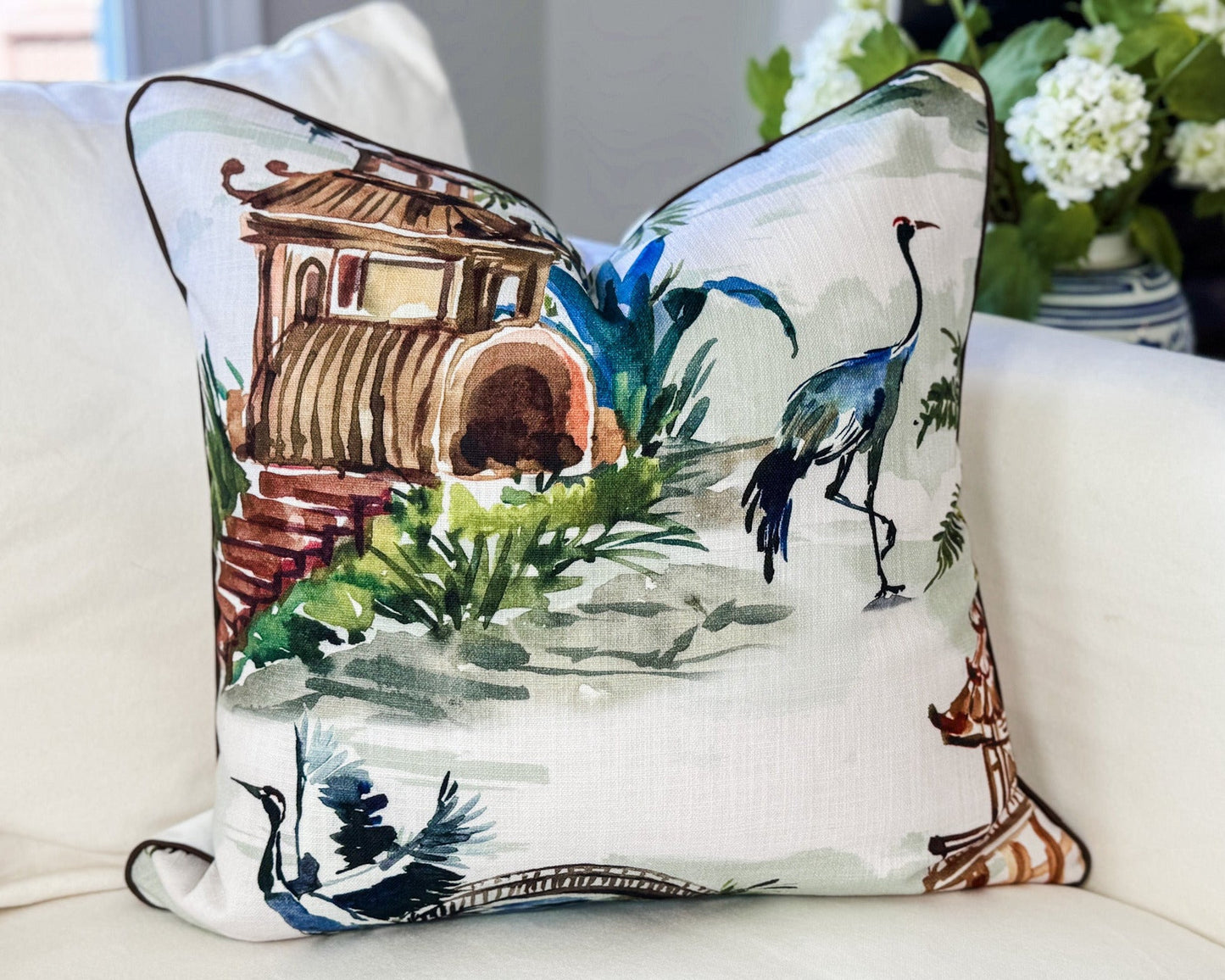 Emperor Palm Pagoda Pillow Cover