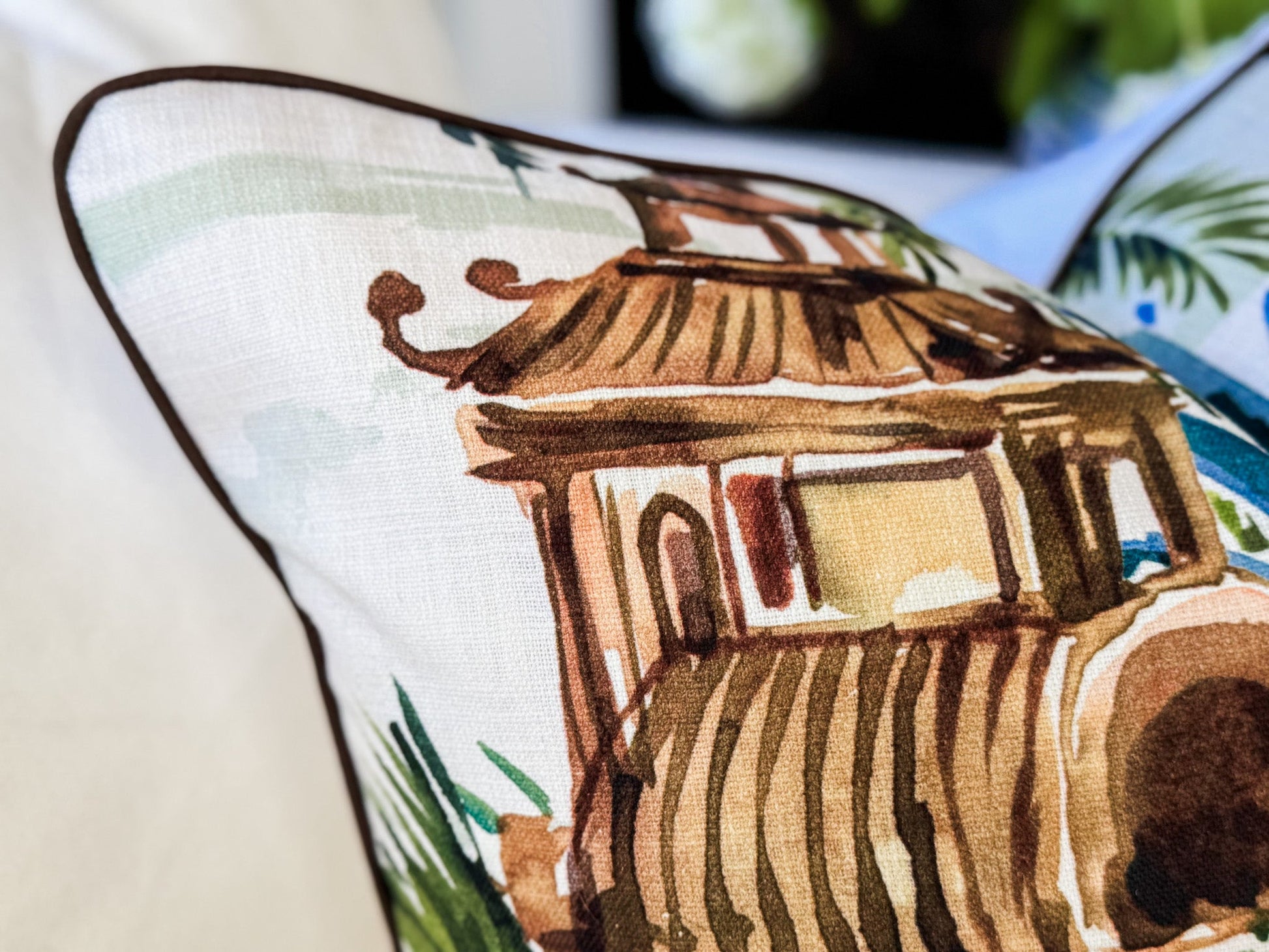 Emperor Palm Pagoda Pillow Cover Top