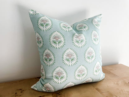 Danika Herrick Blue Daphne Floral Block Print 
