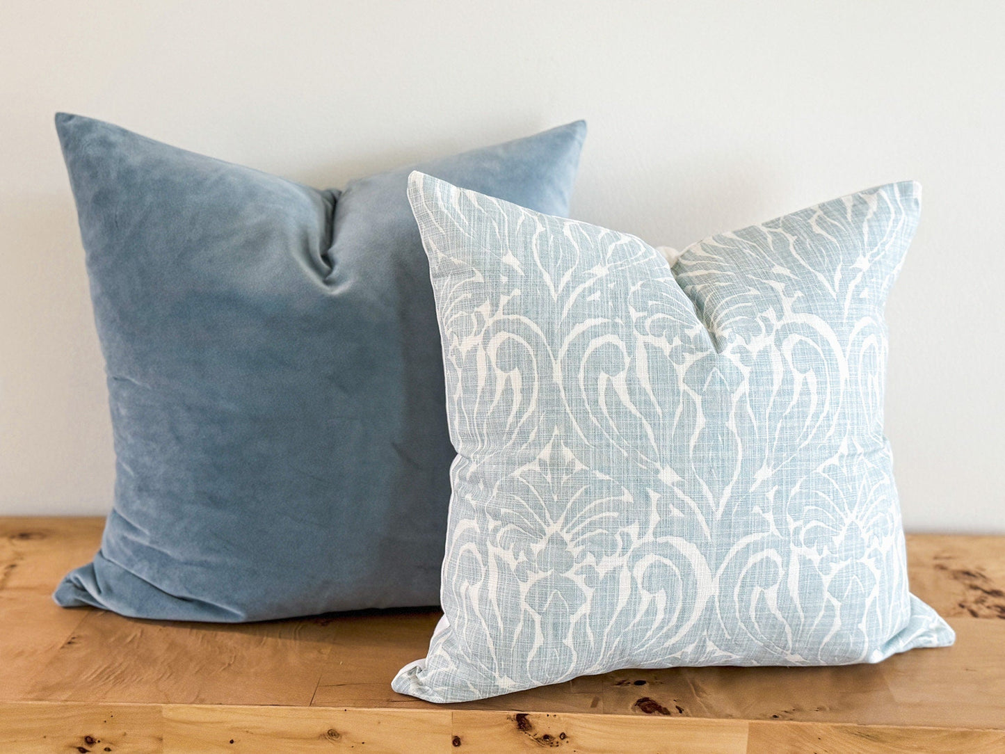 Blue Paisley Floral Pillow 