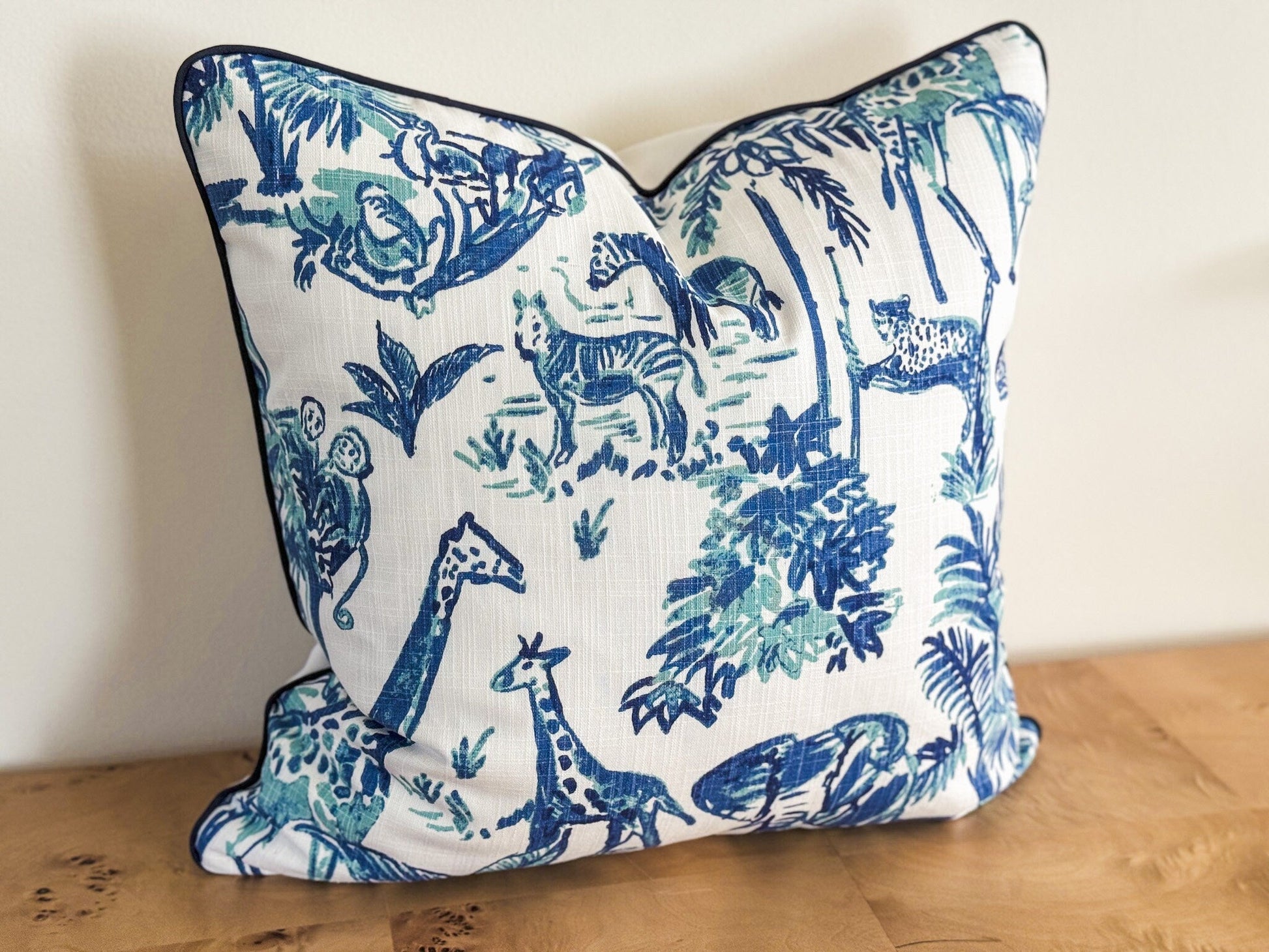 Blue Jungle Animal Print