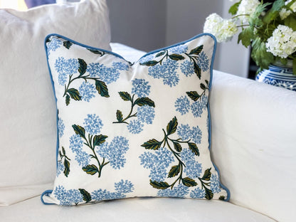 Rifle Paper Co. Hydrangea Floral Pillow Cover in White