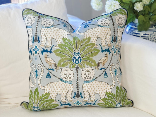 Happy Jaguar Indoor Outdoor Tropical Pillow Cover