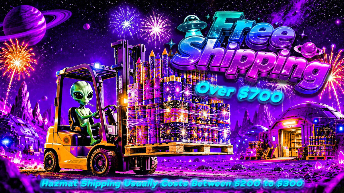 Free shipping at Intergalactic Fireworks online