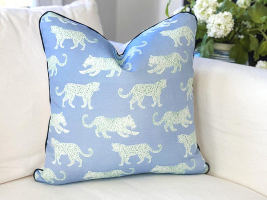 Danika Herrick Green Jaguar Animal Print Pillow Cover