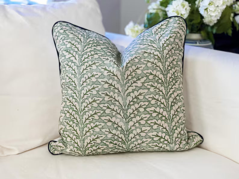 Blooming Green Leaf Pillow Cover