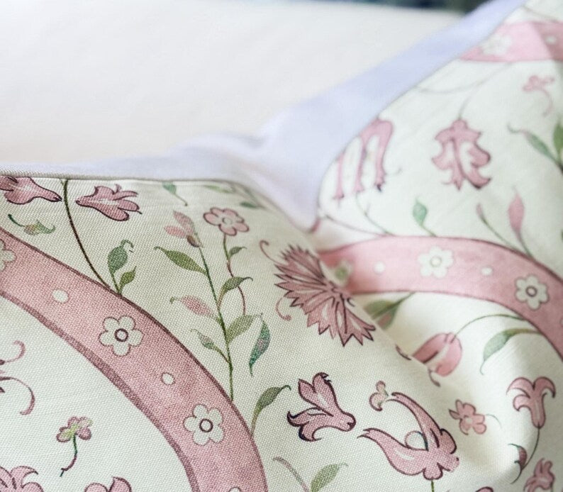Whitney English Ellen Squiggle Pink Floral Pillow Cover - Grandmillenial Decor