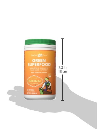 Amazing Grass Greens Blend Superfood: Super Greens Powder Smoothie Mix for Boost Energy ,with Organic Spirulina, Chlorella, Beet Root Powder, Digestive Enzymes & Probiotics, Original, 60 Servings