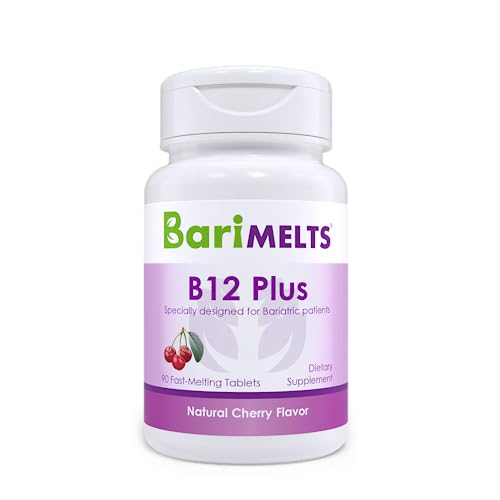 BariMelts B12 Plus, Dissolvable Bariatric Vitamins, Natural Cherry Flavor, 90 Fast Melting Tablets