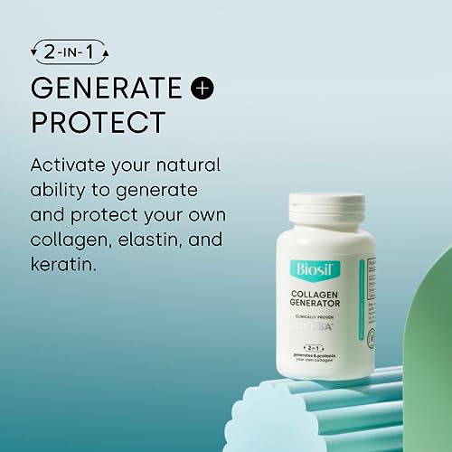 Biosil Collagen Generator - 60 Capsules - with Patented ch-OSA Complex - Generates & Protects Your Own Collagen - GMO Free - 60 Servings