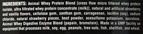 Animal Whey Isolate Whey Protein Powder – Isolate Loaded for Post Workout and Recovery – Low Sugar with Highly Digestible Whey Isolate Protein - Strawberry - 2 Pounds, AM48