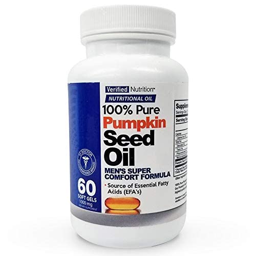 100% Pure Pumpkin Seed Oil - 60 Soft Gels Containing a Rich Nutrient Profile Found in Genuine Whole Foods - Men's Super Comfort Formula - Nutritional Oil Rich in Essential Fatty Acids (EFA's)