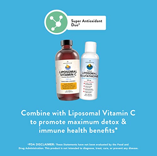 AMANDEAN Liposomal Glutathione Supplement | Liquid Reduced Setria 500mg | Immune Support, Brain Health, Healthy Aging, Detox, Skin Health | Non-GMO Sunflower Lecithin | Soy-Free & Vegan