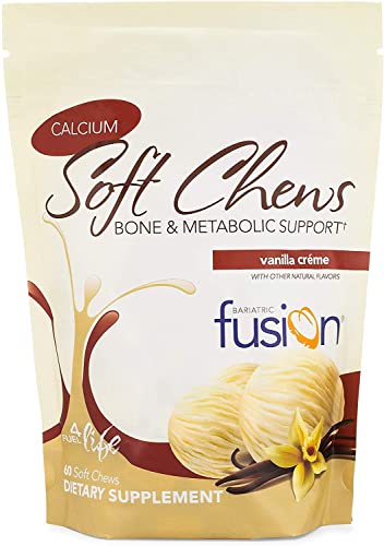 Bariatric Fusion Calcium Citrate & Energy Soft Chew Bariatric Vitamin | Vanilla Flavored | Sugar Free | Bariatric Surgery Patients Including Gastric Bypass and Sleeve Gastrectomy | 60 Count