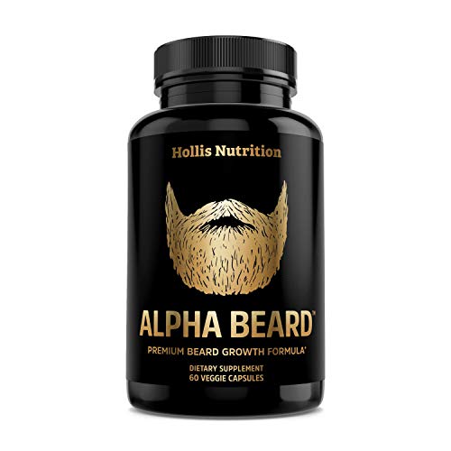 ALPHA BEARD Growth Vitamins | Biotin 10K MCG, OptiMSM®, goMCT®, BioPerine®, Collagen | Beard and Hair Growth Supplement for Men | Regrow Stronger, Thicker, Healthier Facial Hair - for All Hair Types