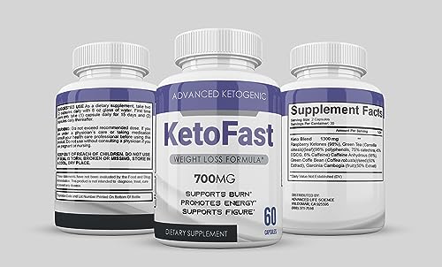 (Official) Keto Fast 700, Strong Advanced Formula 1300mg, Made in The USA, (3 Bottle Pack), 90 Day Supply