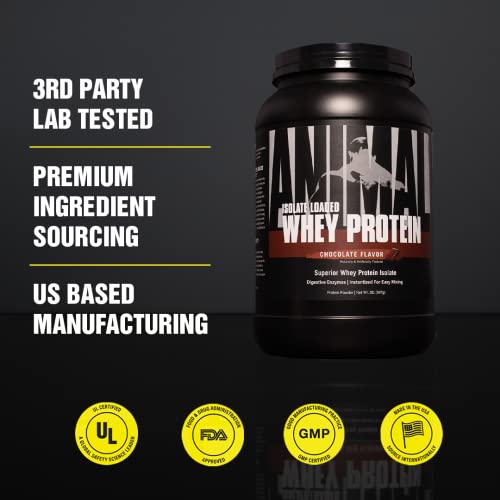 Animal Whey Isolate Protein Powder, Loaded for Post Workout and Recovery, Cookies & Cream, 4 Pound, 64 Oz