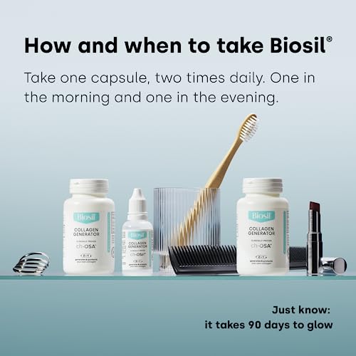 Biosil Collagen Generator - 120 Capsules - with Patented ch-OSA Complex - Generates & Protects Your Own Collagen - GMO Free - 120 Servings