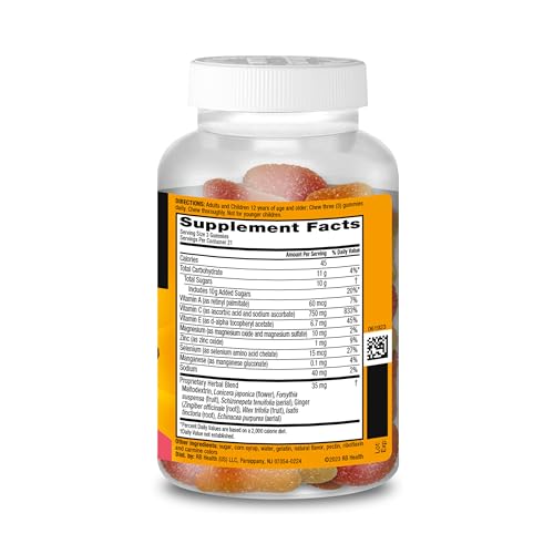 Airborne Vitamin C 750mg (per serving) - Assorted Fruit Gummies (63 count in a bottle), Gluten-Free Immune Support Supplement With Vitamins C E, Selenium