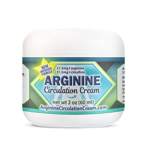 Arginine Circulation Cream 2 oz - Menthol, L Arginine & L Citrulline Lotion - Supports Healthy Blood Flow to Hands, Feet, and Body