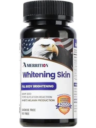 Amerrition Skin Whitening Supplement Infused with Grape Seed Extract, Glutathione, Vitamin B3, and Vitamin C - 60 Tablet