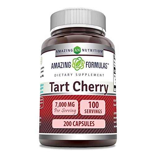 Amazing Formulas Tart Cherry Extract 7000mg Per Serving 200 Capsules Supplement | Non-GMO | Gluten Free | Made in USA