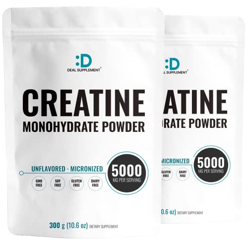 2 Pack Creatine Monohydrate Powder 600 Grams (21.2oz), Unflavored | Pure | Micronized Creatine Powder, 5000mg Per Serving, 4 Month Supply, Vegan | Keto, Non-GMO, No Filler, No Additives - 120 Servings