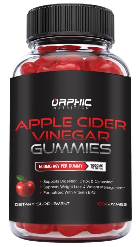 Apple Cider Vinegar Gummies - 1000mg - Formulated to Support Weight Loss Efforts & Gut Health - Supports Digestion, Detox & Cleansing* - ACV Gummies W/VIT B12, Beetroot & Pomegranate (120 Gummies)