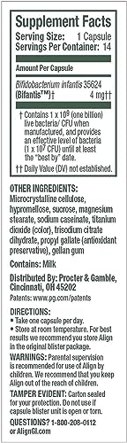 Align Probiotic, Probiotics for Women and Men, Daily Probiotic Supplement for Digestive Health*, #1 Recommended Probiotic by Doctors and Gastroenterologists‡, 14 Capsules