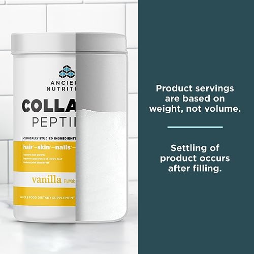 Ancient Nutrition Collagen Peptides, Collagen Peptides Powder, Vanilla Hydrolyzed Collagen, Supports Healthy Skin, Joints, Gut, Keto and Paleo Friendly, 12 Servings, 20g Collagen per Serving