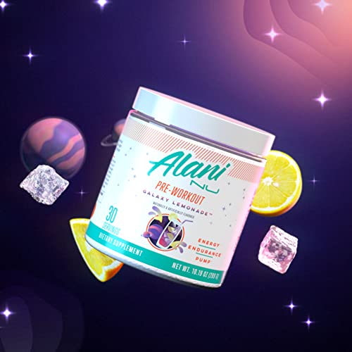 Alani Nu Pre Workout Powder Galaxy Lemonade | Amino Energy Boost | Endurance Supplement | Sugar Free | 200mg Caffeine | L-Theanine, Beta-Alanine, Citrulline | 30 Servings