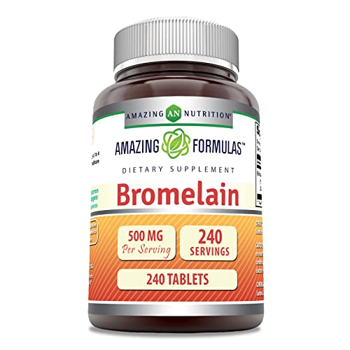 Amazing Formulas Bromelain 500 Mg Tablets Supplement | Non-GMO | Gluten Free | Made in USA (240 Count)