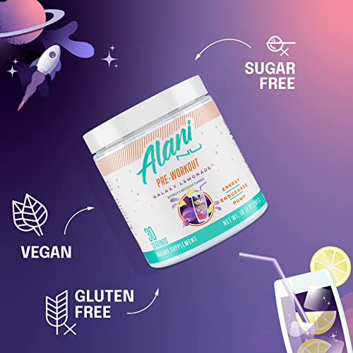 Alani Nu Pre Workout Powder Galaxy Lemonade | Amino Energy Boost | Endurance Supplement | Sugar Free | 200mg Caffeine | L-Theanine, Beta-Alanine, Citrulline | 30 Servings