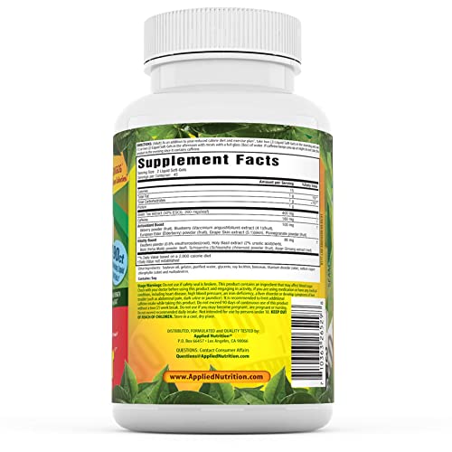 Applied Nutrition Green Tea Fat Burner, Maximum Strength with 400 mg EGCG, Fast-Acting, 90 Liquid Soft-Gels (Pack of 2)