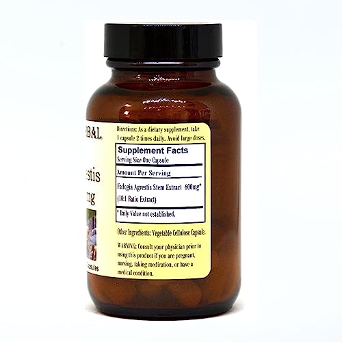 Barlowe's Herbal Elixirs Fadogia Agrestis Extract - 60 600mg VegiCaps - Stearate Free, Glass Bottle!