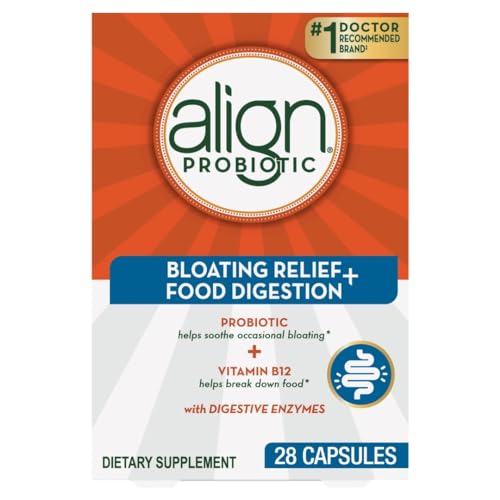 Align Probiotic Bloating Relief + Food Digestion, Probiotics for Women and Men, #1 Doctor Recommended Brand‡, Promotes Digestive Health and Helps Support the Metabolism of Food*, 28 Capsules